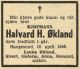 Obituary_Halvard_Halvorsen_Okland_1948