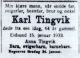 Karl Martinius Knudsen Tingvik*