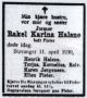 Obituary_Rakel_Karina_Korneliusdatter_Fister_1930
