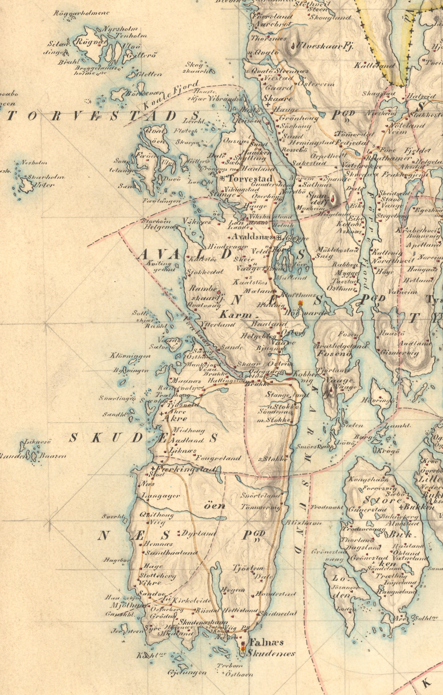 Avaldsnæs, en del av Stavanger amt 1851